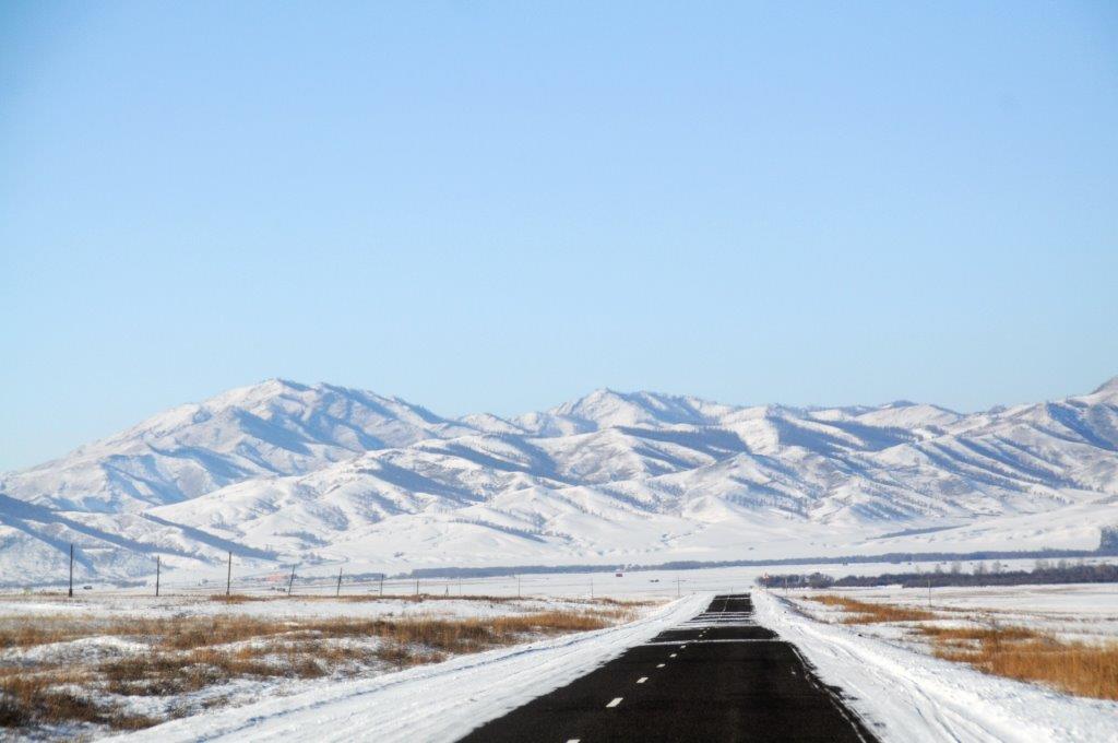 Mongolia Snow Road