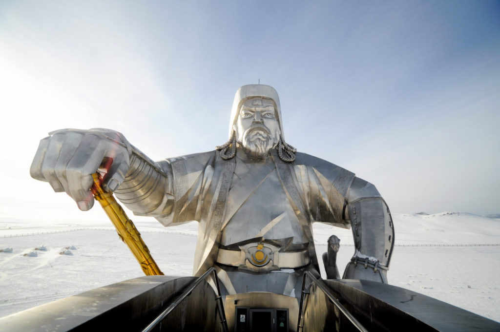 Genghis Khan Equestrian Statue Winter Mongolia